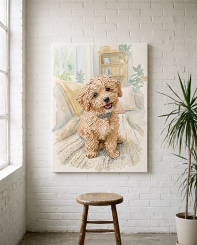 강아지 그림 캔버스 액자